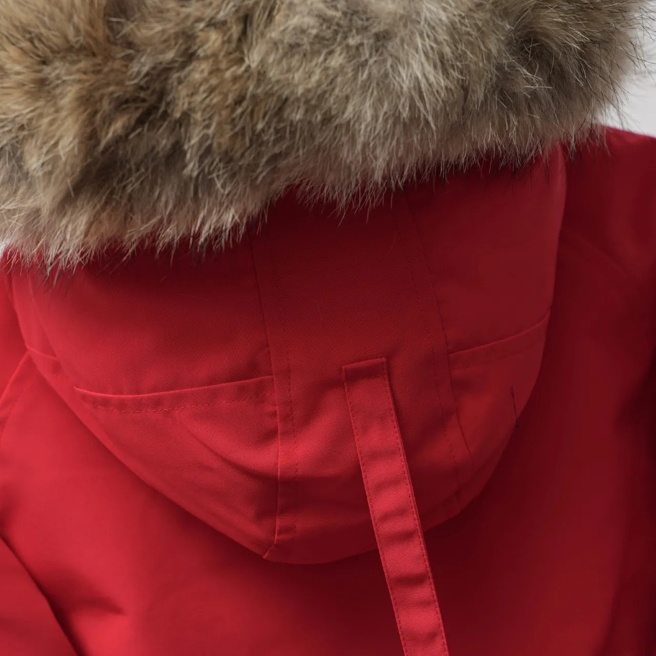P720 CANADA GOOSE丨Canada Goose 02 hooded fur collar down jacket Color: Chinese Red Size: XS-XL